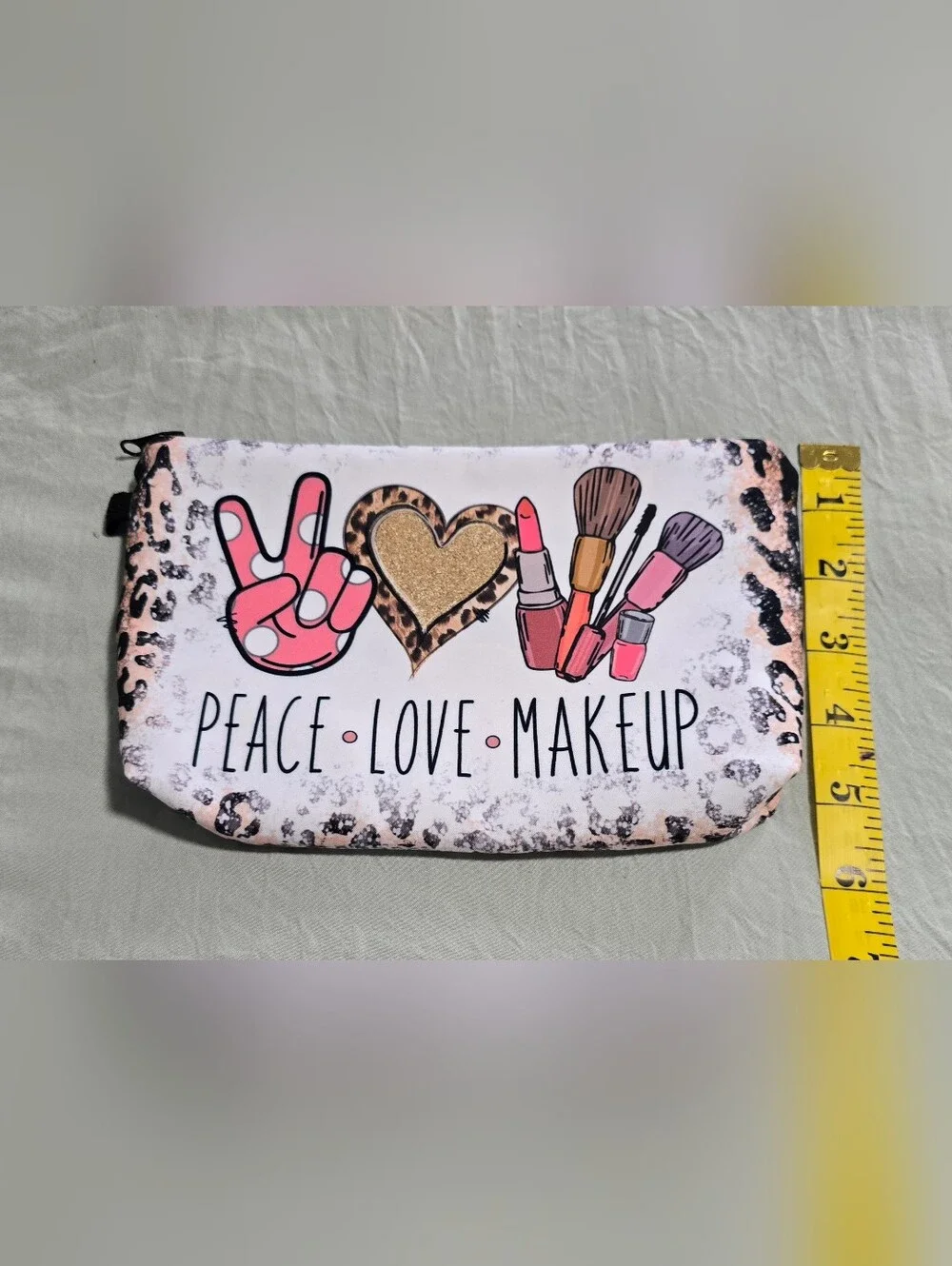 ✌️🩷Brand New Peace Love Makeup Cosmetic Pouch Bag